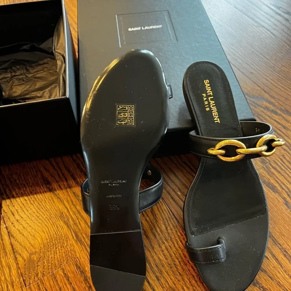 Saint Laurent Women's Black Sandals - Picture 6 of 9